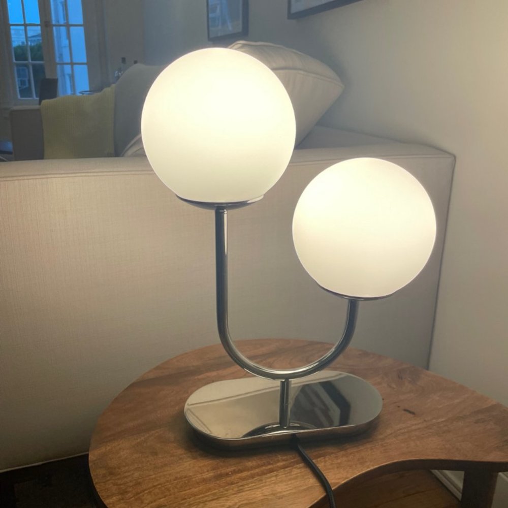 Side table double light lamp